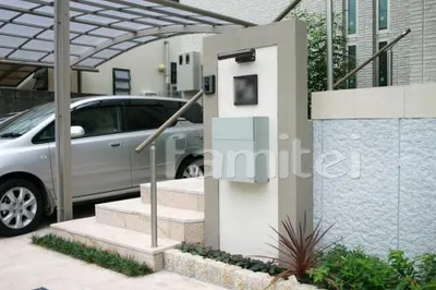 門柱　郵便ポスト:TOEXフラット横型ポスト