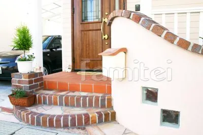 門まわり　南欧風門柱　郵便ポスト:スタッコ(ディーズガーデン)