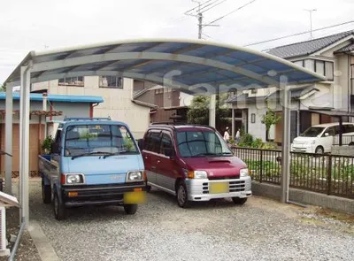 車庫ガレージ屋根　YKK レイナポート2台