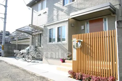 ウッド調フェンス　オープン外構