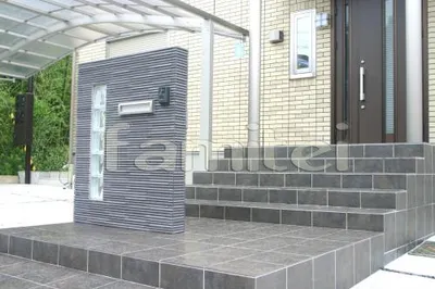 ガラスブロック　ボーダータイル門柱 郵便ポスト口金S-1