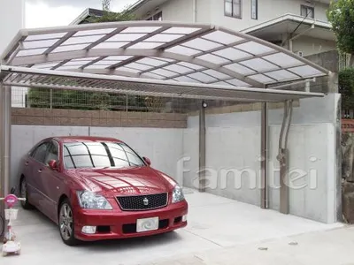 跳ね上げ門扉TOEX電動ワイドオーバードアR2 カーポートプライスポート2台ワイド