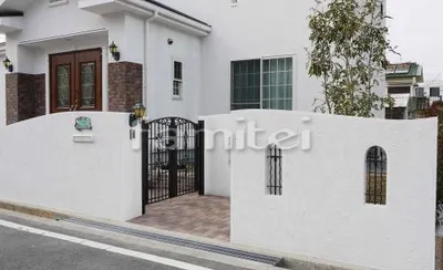 南欧風外構　塗り壁ジョリパット