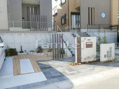 アプローチタイル貼 目隠しウォール木製調アルミ角材 プランパーツ