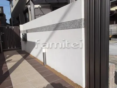 アルミ門扉 LIXIL ライフモダンSA モザイクタイル塀