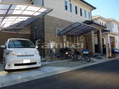 新築オープン外構 車庫まわり