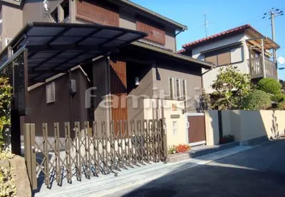 新築クローズ外構 モダン和風