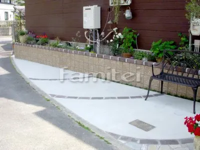 車庫土間コンクリート レンガライン