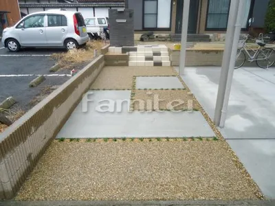 アプローチ 床洗い出し