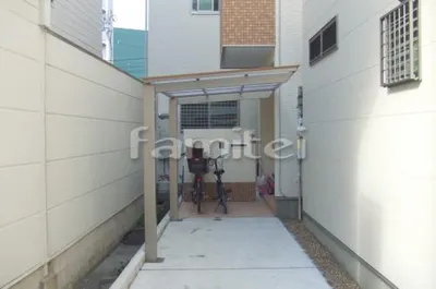 木製調 自転車バイク屋根 LIXILリクシル アーキフィット TOEXトエックス 1台用(単棟) F型フラット屋根 サイクルポート