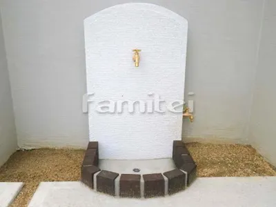 塗り壁立水栓 四国化成 ニュー美ブロ 蛇口 ニッコー スタンダードフォーセット レンガ水受け(パン)