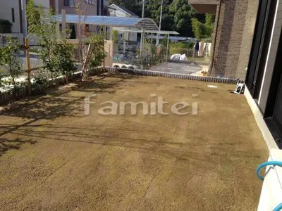 お庭 芝生張り 姫高麗芝