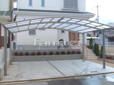 カーポート LIXILリクシル カーブポートシグマ3 TOSTEMトステム 横2台用(ワイド ツイン) R型アール屋根