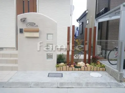 レンガ花壇 ユニソン ネストブリック 植栽 下草 低木 ゴロタ石