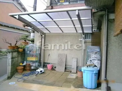 自転車バイク屋根 プライスポートミニ サイクルポート R型アール屋根 折りたたみ式物干し