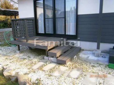 ウッドデッキ LIXILリクシル 樹ら楽(きらら)ステージ デッキフェンス 階段ステップ2段