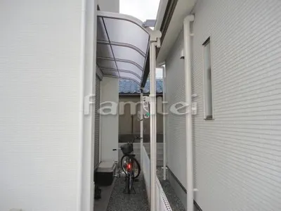 雨除け屋根 レギュラーテラス屋根 1階用 R型アール屋根 折りたたみ物干し