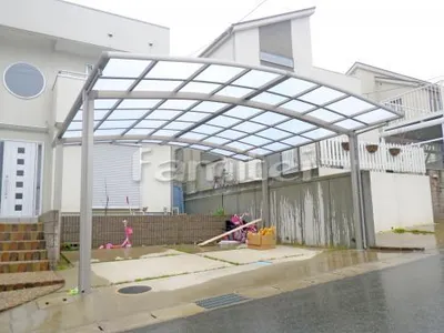 カーポート LIXILリクシル カーブポートシグマ3 TOSTEMトステム 横2台用(ワイド ツイン) R型アール屋根