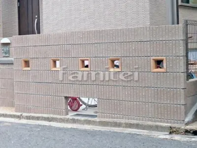 目隠し化粧ブロック塀 ユニソン ジャスティ ポイントスリットブロック OnlyOneオンリーワン ブリーズブロック トリム