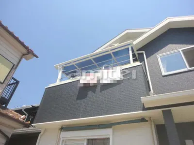 ベランダ屋根 フラットテラス屋根 2階用 F型 物干し