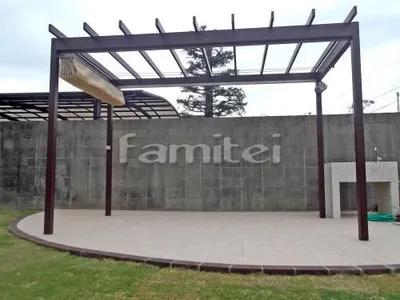 ひさし除け屋根 TAKASHOタカショー 藤棚風パーゴラ・ポーチ 独立タイプ ロープ式開閉シェード ポーチガーデン 照明ライト Panasonicパナソニック LWC84075S