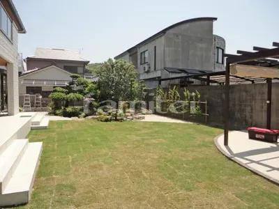 お庭 芝生張り 姫高麗芝