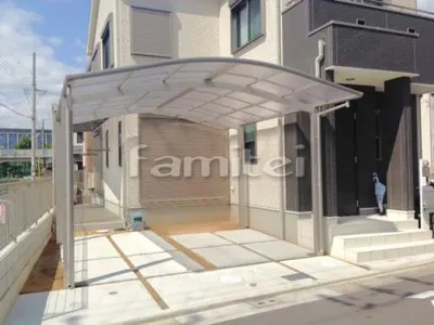 カーポート YKKAP レイナポートグラン 横2台用(ワイド ツイン) R型アール屋根