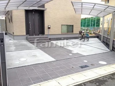 ガレージまわり 駐車場屋根 土間コンクリート