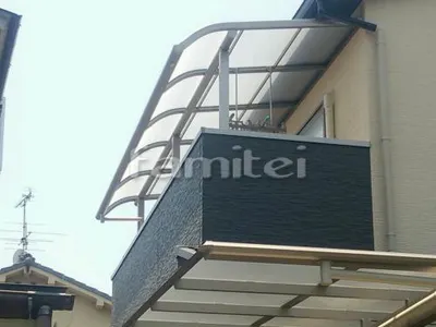 ベランダ屋根 レギュラーテラス屋根 2階用 R型アール屋根 物干し