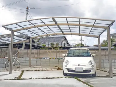 カーポート LIXILリクシル カーブポートシグマ3 TOSTEMトステム 横2台用(ワイド ツイン) R型アール屋根