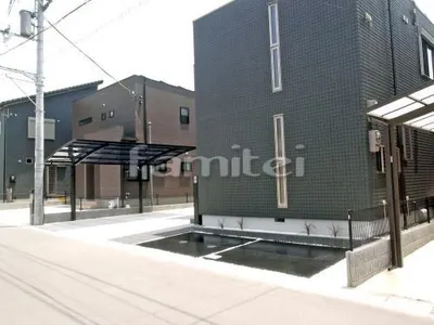 新築モダン オープン外構