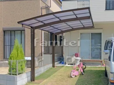 カーポート YKKAP レイナポートグラン 1台用(単棟) R型アール屋根