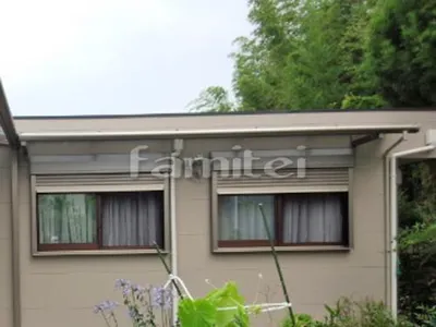 雨除け屋根 三協アルミ メニーウェルテラス屋根 柱なし 1階用 F型フラット屋根