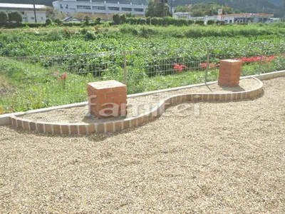 花台 レンガ花壇 ユニソン ソイルレンガ アンチックオレンジ アンチックシルバー カーブ曲線デザイン