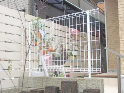 落下防止フェンス塀 LIXILリクシル ハイグリッドフェンスUF8型 TOEXトエックス 化粧ブロック ユニソン シャモティ