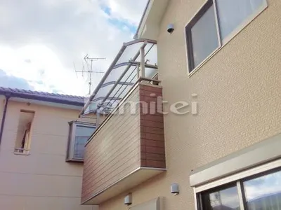 ベランダ屋根 レギュラーテラス屋根 2階用 R型アール屋根