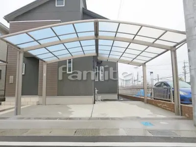 カーポート LIXILリクシル カーブポートシグマ3 TOSTEMトステム 横2台用(ワイド ツイン) R型アール屋根 M合掌 奥行き違い