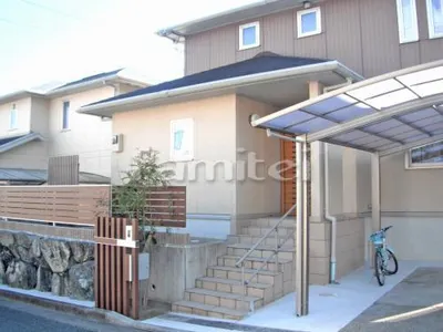 リフォームモダン 高台オープン外構