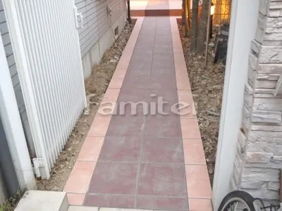 お庭アプローチ 床タイル貼り INAXイナックス フィオ300角 FIO-13・15 LIXILリクシル