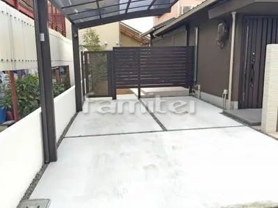 駐車場ガレージ床 土間コンクリート 砂利目地