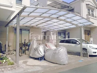 カーポート LIXILリクシル カーブポートシグマ3 TOSTEMトステム 横2台用(ワイド ツイン) R型アール屋根