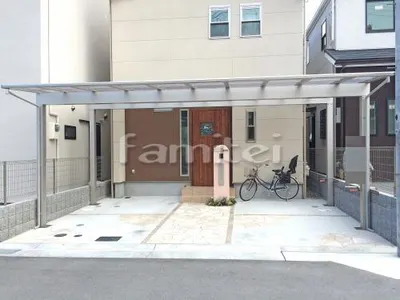 カーポート YKKAP エフルージュグラン 横3台用(ワイド トリプル) F型フラット屋根