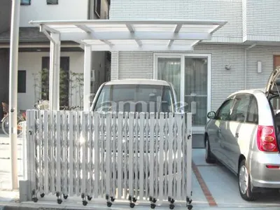 ガレージまわり カーポート 三協アルミ マイリッシュOK(スカイリード) 奥行勾配 1台用(単棟) F型フラット屋根