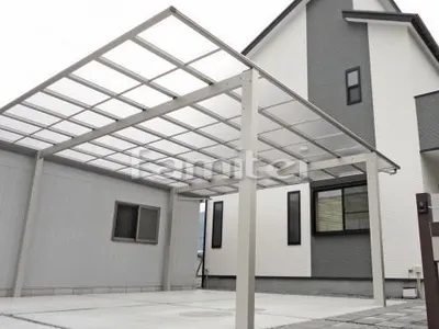 カーポート YKKAP エフルージュグラン 横2台用(ワイド ツイン) F型フラット屋根