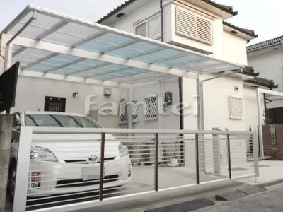 ガレージまわり カーポート YKKAP エフルージュグラン 横2台用(ワイド ツイン) F型フラット屋根