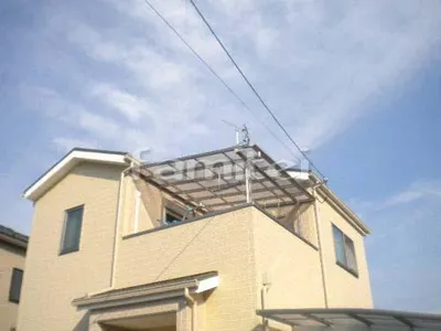 ベランダ屋根 フラットテラス屋根 2階用 F型 物干し