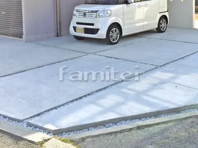 駐車場ガレージ床 土間コンクリート 砂利目地