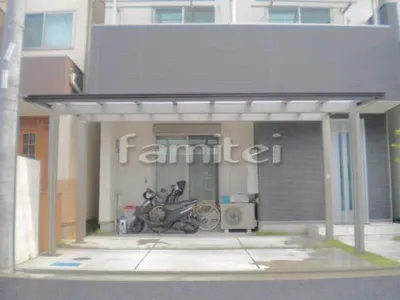 木製調カーポート LIXILリクシル アーキデュオプレミアム TOEXトエックス 横2台用(ワイド ツイン) F型フラット屋根