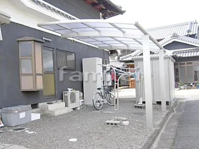 洗濯干し屋根 YKKAP レイナポートグラン カーポート1台用(単棟) R型アール屋根