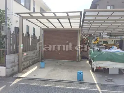 カーポート 三協アルミ マイリッシュOK(スカイリード) 奥行勾配 1台用(単棟) F型フラット屋根